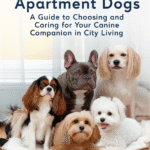 alt_text: Happy small dogs (Cavalier, Frenchie, Bichon, Greyhound) relax in an apartment setting.