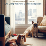 Cozy apartment interior with a city view. Small dog relaxing on furniture. Peaceful. #apartmentdogs