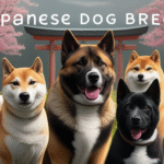 alt_text: "Beautiful cover featuring Japanese dog breeds in natural settings with cultural elements like cherry blossoms."